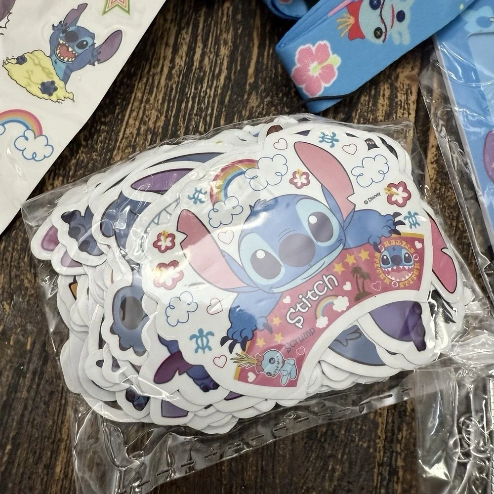 Lilo & Stitch Lot Of 10 Sets Party Favor Birthday Keychain Stickers Jewelry Bags